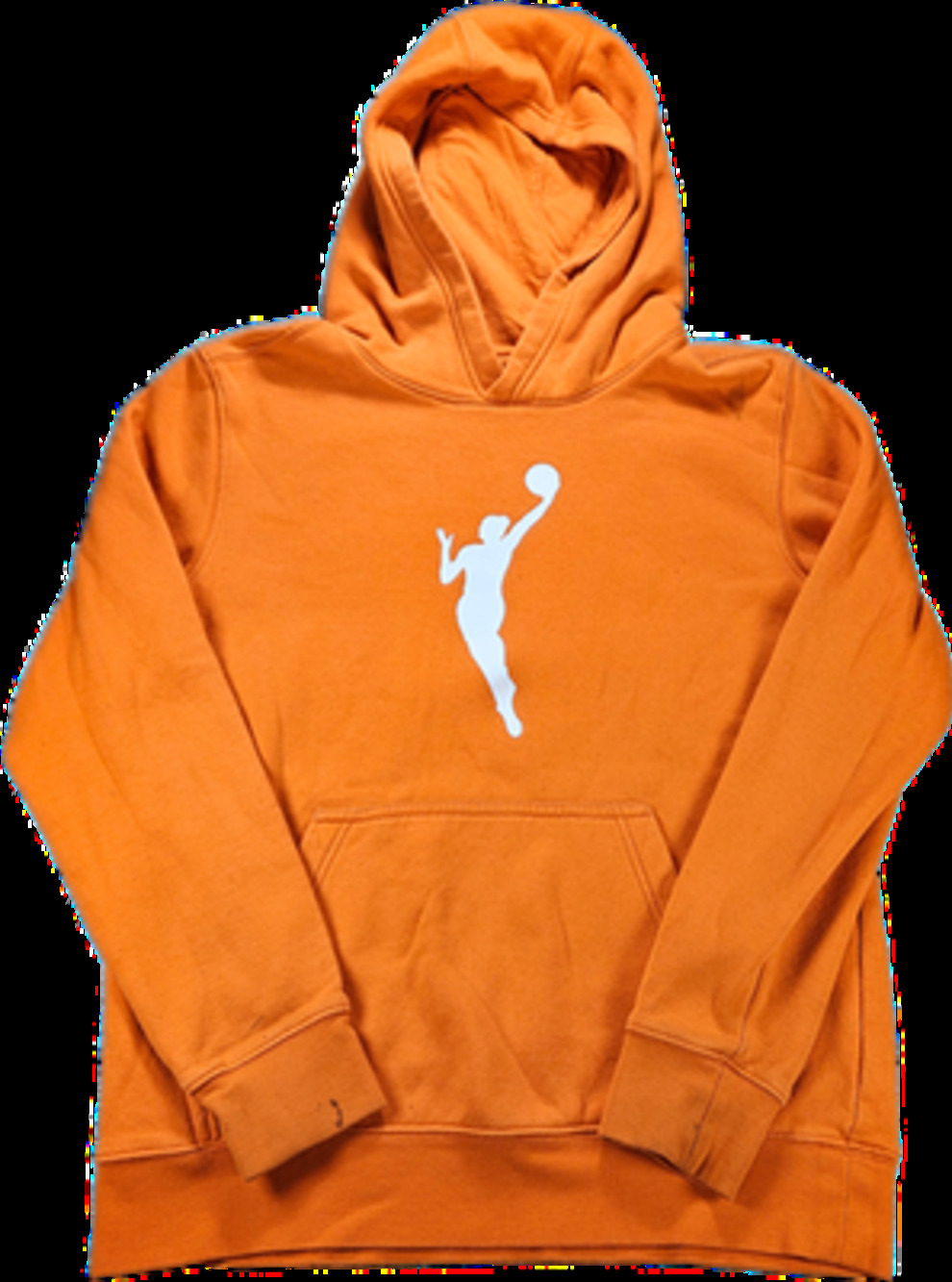 Nike Hoodie Unisex Kids Orange L (14/16) WNBA Graphic Print Hooded *Stained